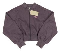 Nové - fialová prepínaci crop mikina s nápisom dunnes