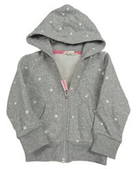 Šedá puntíkatá propínací mikina s kapucí H&M