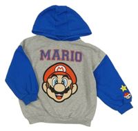 Sivo-modrá mikina s Mariem a kapucňou George