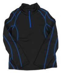 Čierno-zafírová thermo mikina