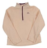 Ružová fleecová funkčná mikina Quechua