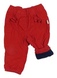 Červené podšité manšestráky s mašlemi LC Waikiki