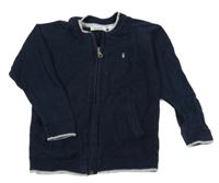 Tmavomodrý prepínaci sveter s výšivkou Okaidi