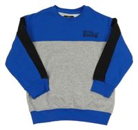 Tmavomodro-sivo-čierna mikina s nápisom Matalan