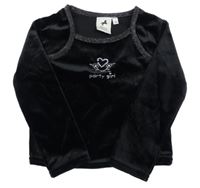 Černé sametové triko s kamínky C&A