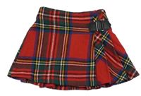 Červeno-modro-zelená kockovaná vlnená sukňa Dunnes Stores