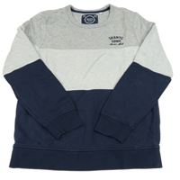 Sivo-tmavomodrá mikina s nápisom C&A