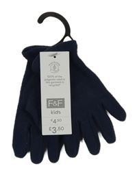 Nové - Tmavomodré fleecové prstové rukavice F&F