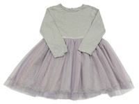 Šedo-lila šaty s tylovou sukní M&S