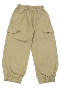 Béžové široké cuff cargo nohavice Shein