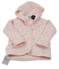 Nové - Světlerůžová květovaná oboustranná zateplená propínací mikina s kapucí M&S