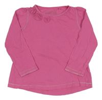 Ružové tričko s 3D kvety