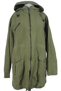 Dámska khaki šušťáková parka s kapucňou