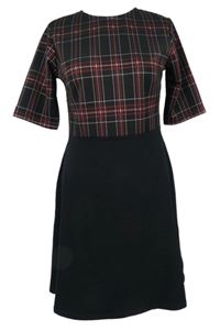Dámske čierno-červené kockované šaty Dorothy Perkins