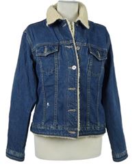 Dámská modrá riflová bunda s kožíškem Trader 