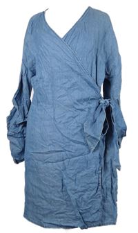 Dámske svetlomodré zavinovací ľahké rifľové šaty Dorothy Perkins