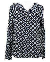 Dámská tmavomodro-světlemodrá vzorovaná halenka Comma 