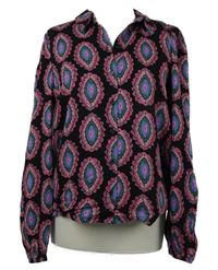 Dámská černáo-růžovo-světlemodrá vzorovaná halenka Vero Moda 