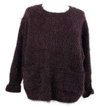 Dámský vínový chlupatý svetr Select 
