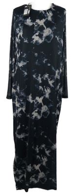 Nové -Dámské černo-smetanové batikované tylové midi šaty Primark 