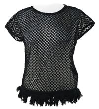 Dámská černá krajková halenka s třásněmi Esmara 