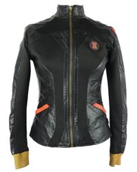 Dámská černá koženková bunda se znakem - Black Widow Disney  
