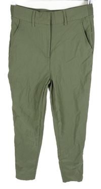 Dámské khaki elastické kalhoty 