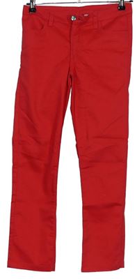 Dámske červené skinny crop nohavice H&M