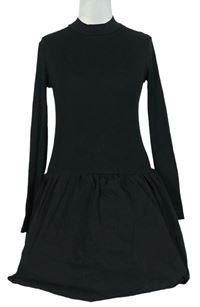 Dámske čierne šaty s balonovou sukní Zara