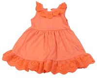 Neónově oranžové šaty s čipkou Primark