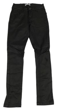 Černé potažené skinny kalhoty