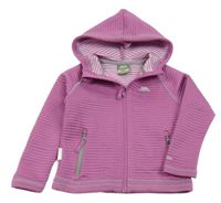 Fialovorůžová žebrovaná funkční propínací mikina s kapucí Trespass