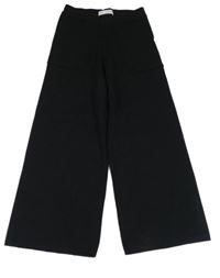 Čierne úpletové široké nohavice Zara