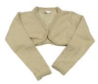 Béžové trblietavé svetrové bolerko