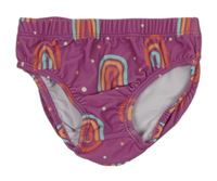 Vínové plenkové plavkové kalhotky s duhami Pusblu