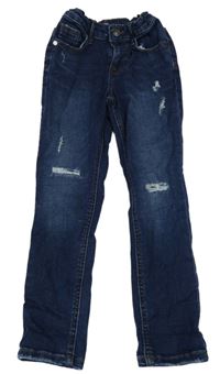 Tmavomodré skinny rifle s vyšúchaním Denim Co.