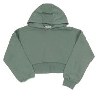 Khaki crop mikina s kapucňou Primark