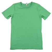 Zelené rebrované tričko PIECES