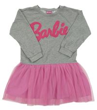 Šedo-růžové šaty s tylovou sukní Barbie 