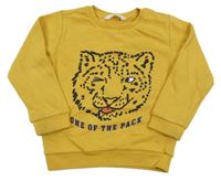 Okrová mikina s leopardom M&S