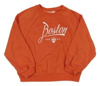 Oranžová mikina s nápisom H&M