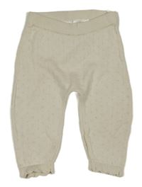 Béžové pletené bodkovaná é legíny H&M