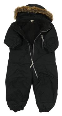 Černá šusťáková zimní kombinéza s kapucí H&M