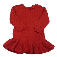 Červené pletené šaty Ralph Lauren