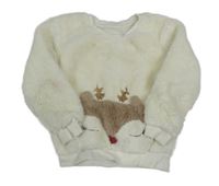 Smotanová chlpatá mikina so sobom Nutmeg