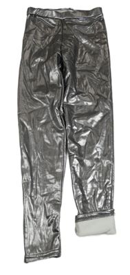 Stříbrné zateplené legíny 