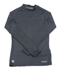 Sivé melírované športové tričko s logom Kipsta