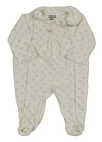 Biely zamatový overal s mraky a korunkou