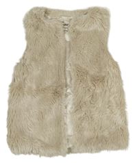 Světlebéžová kožešinová podšitá vesta Yd.