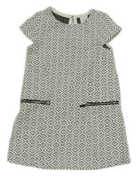 Bielo-čierne vzorované bavlnené šaty C&A